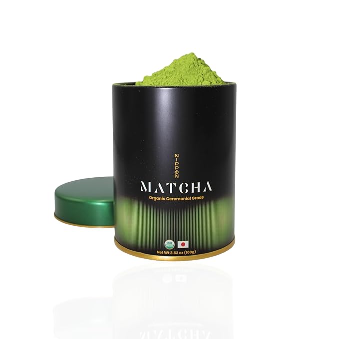 Nippon Matcha – Organic Ceremonial Grade Japanese Matcha Green Tea Powder – First Harvest from Uji, Kyoto – USDA Certified, Stone-Ground, Smooth & Vibrant (100g/3.53oz)