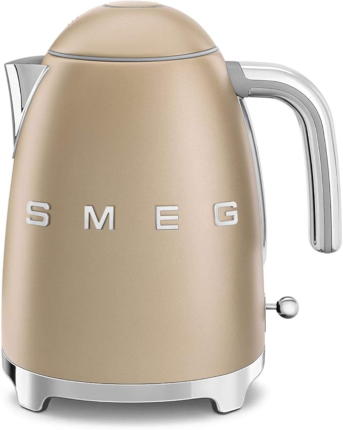 Smeg Electric Kettle Matte Champagne & 2-Slice Toaster Matte Champagne