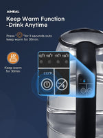 Load image into Gallery viewer, Electric Kettle, Aiheal Glass Kettle Temperature Control With 5 Colors LED Lights Variable, Keep Warm, Fast Boiling Electric Kettle, Stainless Steel Inner Lid &amp; Bottom, 1.7L