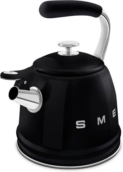 SMEG Retro Stovetop Whistling Kettle – 2.4Q (Black)