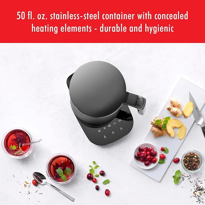 ZWILLING Enfinigy Cool Touch 1.5-Liter Electric Kettle Pro, Cordless Tea Kettle & Hot Water, Black