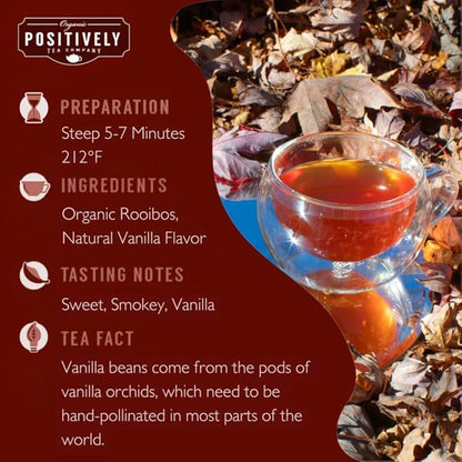 Organic Positively Tea Company, Fireside Vanilla Rooibos Tea, Loose Leaf, 4 Ounce