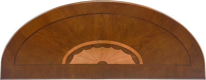 Solid Wood Semi-Circle Console Table with Drawer and Shelf, 45.3" Traditional Vintage Entryway Table Polished Edging Half-Moon Narrow Table for Living Room Hallway, Beewax