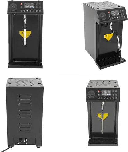 Commercial Steam Milk Frother, 2.11 Gallon Capacity, 5-Temperature Settings, 20-Min Continuous Steam, LED Display, 110V 1300W Espresso Milk Frother for Coffee, Milk Tea (Black)