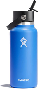 Load image into Gallery viewer, Hydro Flask Water Bottle - Insulated Stainless Steel - Wide Straw Lid, Non Spill, Leakproof in 32 Oz Cascade Blue