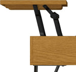 Load image into Gallery viewer, SIMPLIHOME Hunter Small Lift Top Coffee Table - 36 inch Wide Solid Oak Veneer and Metal Industrial Cocktail Table in Oak, Living Room Table with Hidden Storage, 2 Cubbies, and Hairpin Legs