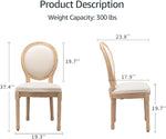 Load image into Gallery viewer, French Country Dining Chairs Set of 4, Beige Round Back Dining Chairs with Linen Upholstered Seat, Solid Wood Legs, Farmhouse Kitchen &amp; Dining Room Chairs, Sillas De Comedor (Beige, 4Pcs)