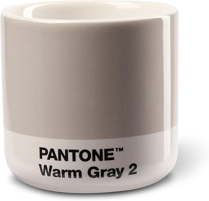 Copenhagen Design Pantone Macchiato Cup - Coffee, Latte, Macchiato Mug - 3.34oz/100ml, Warm Grey 2