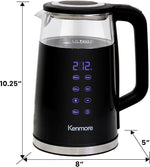Load image into Gallery viewer, Kenmore Electric Kettle - 1.7 Liter Cordless Digital Chauffe-eau, Instant Pot Tea Kettle, Preset Temperature Control, Automatic Shut- Off, Cool Touch, Hot Water Boiling Heater, Black