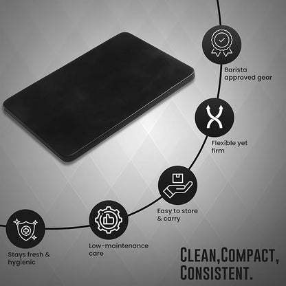 Rattleware Premium Tamping Mat - Non-Slip Espresso Packing Surface, Heatproof, Durable Rubber, Protects Countertops, Kitchen & Coffee Bar Essential, Suitable for Home & Commercial Use (8" x 6")