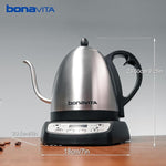 Load image into Gallery viewer, Bonavita 1L Digital Variable Temperature Gooseneck Electric Kettle for Coffee Brew and Tea Precise Pour Control, 6 Preset Temps, Café or Home Use, 1200 Watt, LED Panel, Stainless Steel