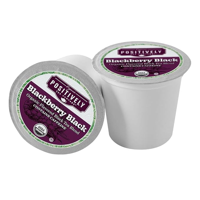 Organic Positively Tea Company, Blackberry Black Tea, K-Cup Compatible, 24 Pods