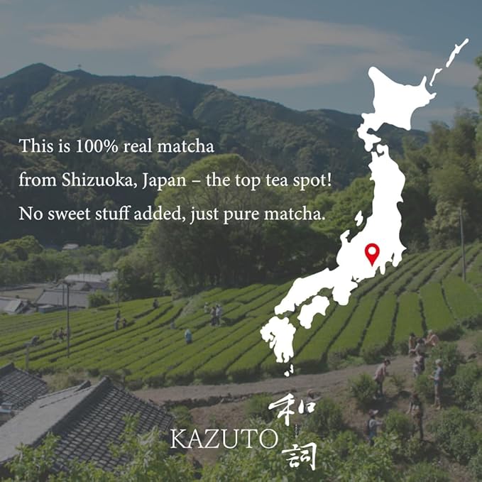 Kazuto Matcha Organic For latte And Cooking – Authentic Japanese First Harvest Culinary Grade Matcha Green Tea Powder from Shizuoka Antioxidants Unsweetned