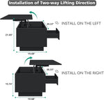 Load image into Gallery viewer, HOMMPA 40" Lift Top Coffee Table with Storage LED Coffee Table Morden High Gloss Living Room 3 Tiers Modern Tea Table with Storage Center Tables Hidden Compartment &amp; Open Shelve &amp; Drawer Black