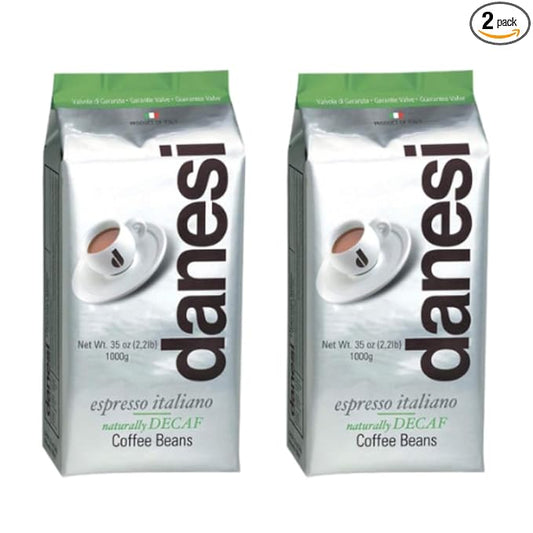 Danesi Caffe Italian Whole Coffee Beans - Espresso Coffee Beans and Medium Roast Whole Bean - Perfect for Espresso Machines, French Press, and Home Brewing - Decaf (4.5 lb)