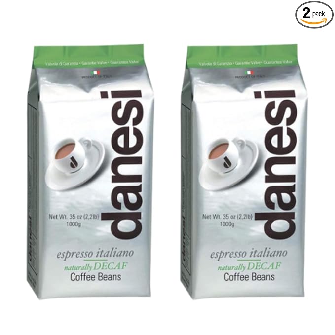 Danesi Caffe Italian Whole Coffee Beans - Espresso Coffee Beans and Medium Roast Whole Bean - Perfect for Espresso Machines, French Press, and Home Brewing - Decaf (4.5 lb)