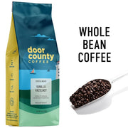 Door County Coffee Vanilla Hazelnut Flavored Whole Bean - 10 oz Bag - Medium Roast - 100% Specialty Arabica - Flavored Gourmet - Vanilla Hazelnut