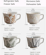 Load image into Gallery viewer, Ceramic Mug Set of 4, 11oz - Vintage Mug Cups for Coffee Milk Latte Cappuccino Tea, Porcelain Coffee Cups Set Christmas Gifts, Farmhouse Handmade Stoneware Cups Dishwasher Microwave Safe