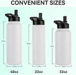 Load image into Gallery viewer, DOMICARE Insulated Water Bottle, 22 oz Vacuum Insulated Stainless Steel Reusable Sports Bottle with Straw Lid &amp; Spout Lid for Travel, Camping, Bike, Leakproof, White, 1 Pack