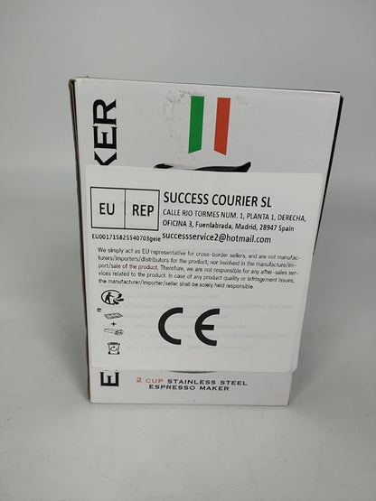 2 Cup Stovetop Espresso Maker Stainless Steel Moka Pot Stove Top Percolator Italian Coffee Makers Capable Mocha Greca Machine Cafe Classic Induction Cookers for Home and Camping 100ml 3.3oz