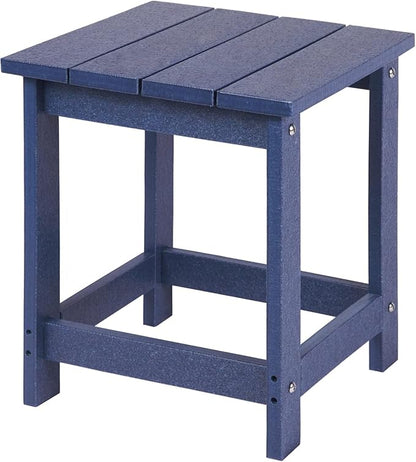 LZRS Adirondack Square Outdoor Side Table for Patio, Pool Composite Patio Table,HDPE End Tables for Backyard,Pool, Indoor Companion, Easy Maintenance & Weather Resistant(Navy Blue)