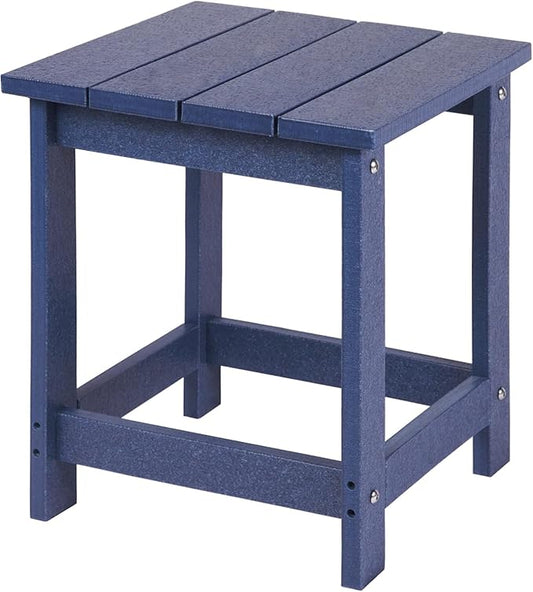 LZRS Adirondack Square Outdoor Side Table for Patio, Pool Composite Patio Table,HDPE End Tables for Backyard,Pool, Indoor Companion, Easy Maintenance & Weather Resistant(Navy Blue)