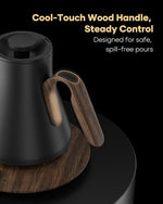 Load image into Gallery viewer, Cocinare FLOW B9 Gooseneck Electric Kettle, Precise Temperature Control for Pour-Over Coffee &amp; Tea Brewing, Stainless Steel Interior, Rapid Heating for Boiling Water 1500W/0.9L (Obsidian Black)