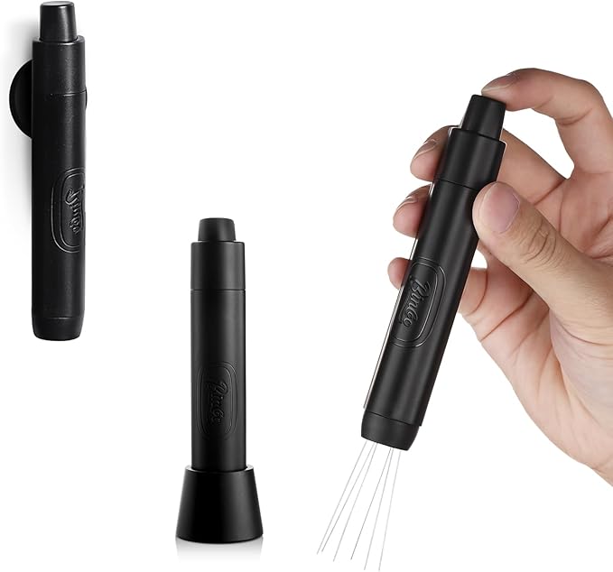 WDT Espresso Distribution Tool - Magnetic Espresso Stirrer Tool For Barista, Espresso Tamper With Stainless Steel Retractable Needles (Black)