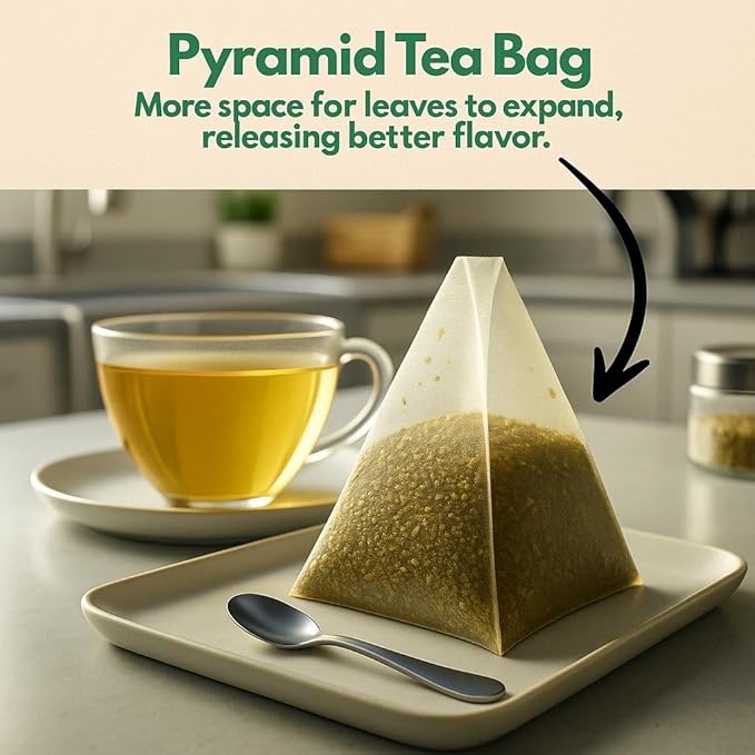 Tozzy Organic Ginger Tea - 100 Count | Pyramid Tea Bags (Plant-Based & Eco-conscious) | Pure Ingredients | Packaging May Vary
