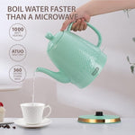 Load image into Gallery viewer, 1.2-Liters Ceramic Electric Kettle Pot, 1000W Fast Boil Water For Coffee &amp; Tea, Automatic Shut-Off, Boil Dry Protection, Retro Gooseneck Teapot BPA Free Boiler