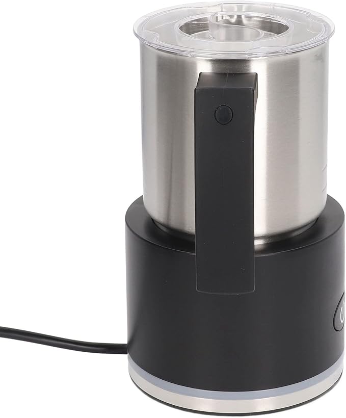 Electric Milk Frother Energy Saving EU Plug 220-240V Compact Stainless Steel Jug Automatic Milk Frother for Home Hot Chocolate (Black)