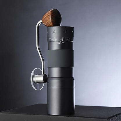 Manual Coffee Grinder Seven Star Mill Stainless Steel Mill, transparent lid Coffee Grinder with Outside Adjustable Grind Settings Portable with Magnetic Bean Compartment(Black)