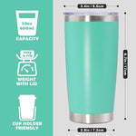 Load image into Gallery viewer, 20oz Tumbler Bulk Stainless Steel Tumbler Cup with Lid Vacuum Insulated Double Wall Travel Mug, Durable Powder Coated Travel Coffee Tumbler Mug for Hot &amp; Cold Drinks, Light Blue,12 Pack