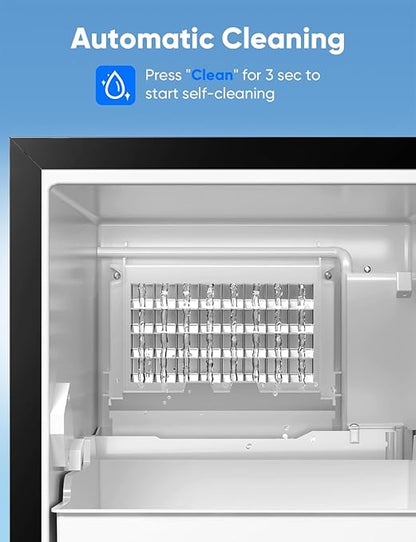 Coolski 130Lbs/ Day Under Counter Ice Maker Machine, Stainless Steel Built-in Freestanding Ice Maker with 30LBS Ice Storage, Perfect for Commercial & Home Use, 15 Inch Wide