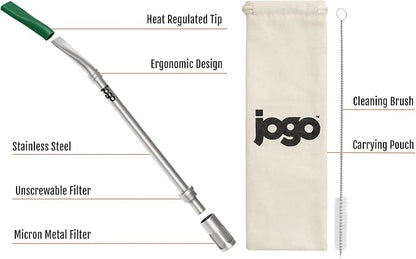 JoGo - The Original Coffee and Tea Brewing Straw - Portable Coffee Maker - Stainless Steel Single Serve Strainer - Filter Function for Hot & Cold Brew - Yerba Mate Straw for Loose Leaf Teas & Coffee