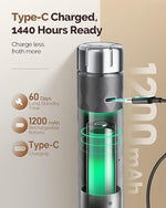 Load image into Gallery viewer, Maestri House Rechargeable Milk Frother with Stepless Speed Control, LunaFro 2.0 Handheld Electric Foam Maker Waterproof Drink Mixer Foamer for Lattes, Cappuccino