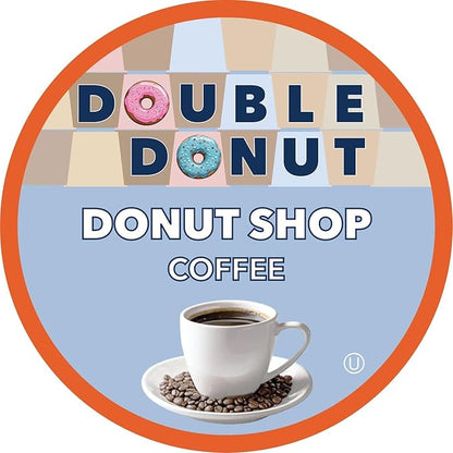 Double Donut Coffee Donut Shop Flavored Coffee Pods, Medium Roast Blend Coffee, Compatible with Keurig K Cup Brewer Machines, 20 Count (Pack of 2)