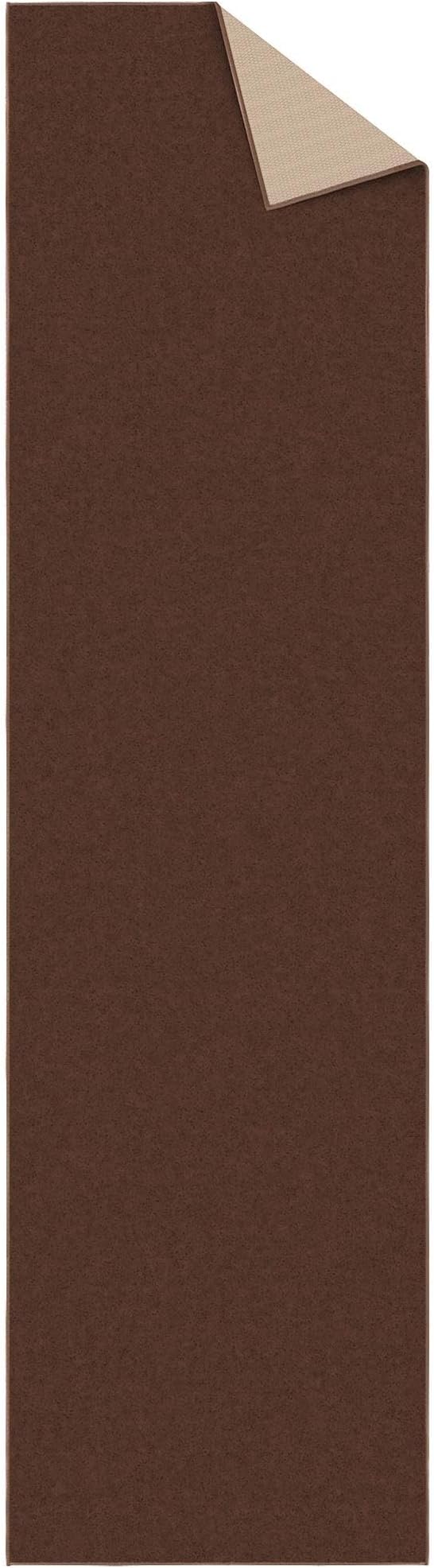 Ottomanson Hallway Runner Rug 2'7" x 9'10" Non Slip Solid Area Rugs Easy to Clean Laundry Rug Runner Durable & Pet Friendly Floor Carpet Runners for Hallways Entryway Living Room Kitchen, Brown