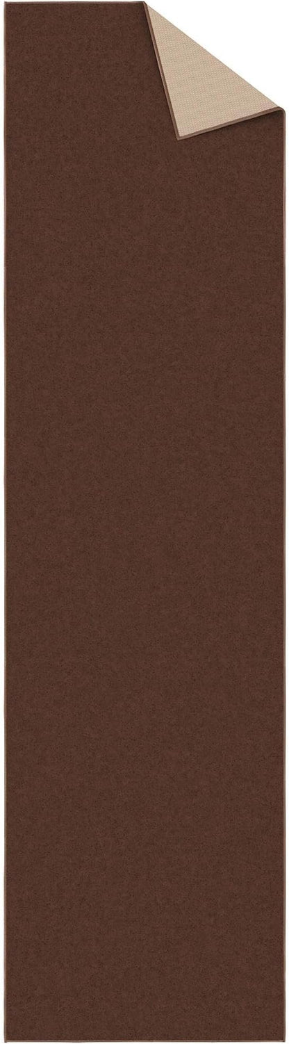 Ottomanson Hallway Runner Rug 2'7" x 9'10" Non Slip Solid Area Rugs Easy to Clean Laundry Rug Runner Durable & Pet Friendly Floor Carpet Runners for Hallways Entryway Living Room Kitchen, Brown