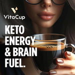 Load image into Gallery viewer, VitaCup Genius Instant Coffee Packets, Increase Energy &amp; Focus, Keto Coffee, Serve Hot or Cold Brew, MCT Oil, Turmeric, B Vitamins, D3, Bold &amp; Smooth,100% Arabica Coffee in Single Serve Sticks, 48 Ct