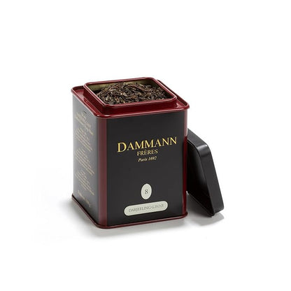 Dammann Freres Loose Leaf, India Darjeeling Premium Gourmet Black French Tea, Peach, Almond Flavors, 3.52 Ounce Tin