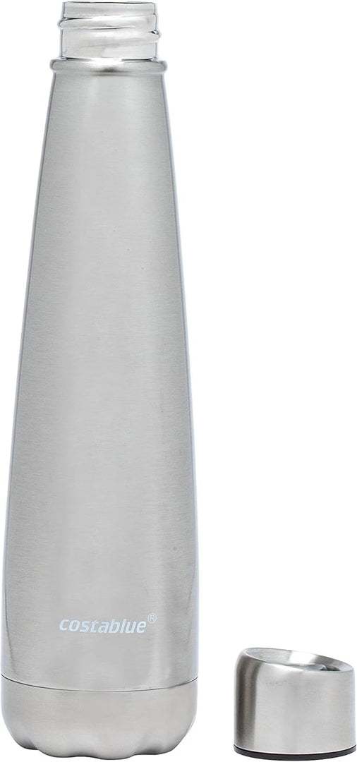 Insulated Water Bottle - On-The-Go Refillable Stainless Steel Water Bottles For Adults, Reusable Thermos Travel Tumbler With Leak-proof Lid For Hot & Cold Beverages (17Oz. Stainless Steel)