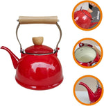 Load image into Gallery viewer, PRETYZOOM Thickened Enamel Kettle Stovetop Boiling Tea Kettle Stovetop Enamel Teakettle Teapot Whistling Coffee Pot 4L
