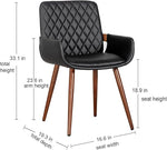 Load image into Gallery viewer, LUNLING Mid Century Modern Faux Leather Dining Room Chairs,Upholstered Seat Metal Legs Chairs Black Faux Leather Kitchen Chair Reception Room Chair,1PCS
