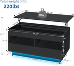 Load image into Gallery viewer, LED Coffee Table with Lift Top Morden Coffee Table with Storage High Gloss Black Sofa Table for Living Room Center Tables Hidden Compartment &amp; 2 Drawers &amp; 2 Open Shelve