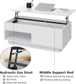 Load image into Gallery viewer, HOMMPA 40“ Lift Top Coffee Table with Storage LED Coffee Table Morden High Gloss Living Room 3 Tiers Modern Tea Table with Storage Center Tables Hidden Compartment &amp; Open Shelve &amp; Drawer White