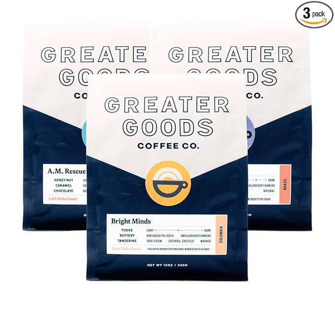 Bean Box Sampler - Roasted by Greater Goods Co., 3-Pack, Whole Bean, Gourmet Coffee