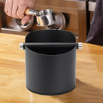 Load image into Gallery viewer, Large Size Coffee Knock Box, Espresso Knock Box Stainless Steel Espresso Machine Accessories with Removable Knock Bar and Non-Slip Base Coffee Grounds Container Bin (Black)