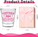 Load image into Gallery viewer, Funny 21st Birthday Shot Glass for Her – Pink 2 oz Glass with Gift Box – Unique Gift for Women,Female, Friends, or Sister - Cheers to 21 Years – 2004 Pink Printed
