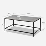 Load image into Gallery viewer, SENIG Modern Coffee Table, Industrial Style Rectangular Table, Grey Wood and Sturdy Metal Side End Table, Rustic Accent Functional Coffee Table for Living Room. 39.3 x 20 x 16